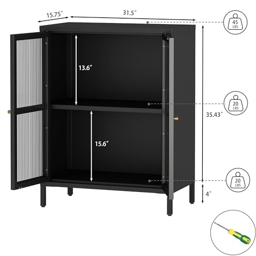Black 2 Door Metal Storage Cabinet X29716
