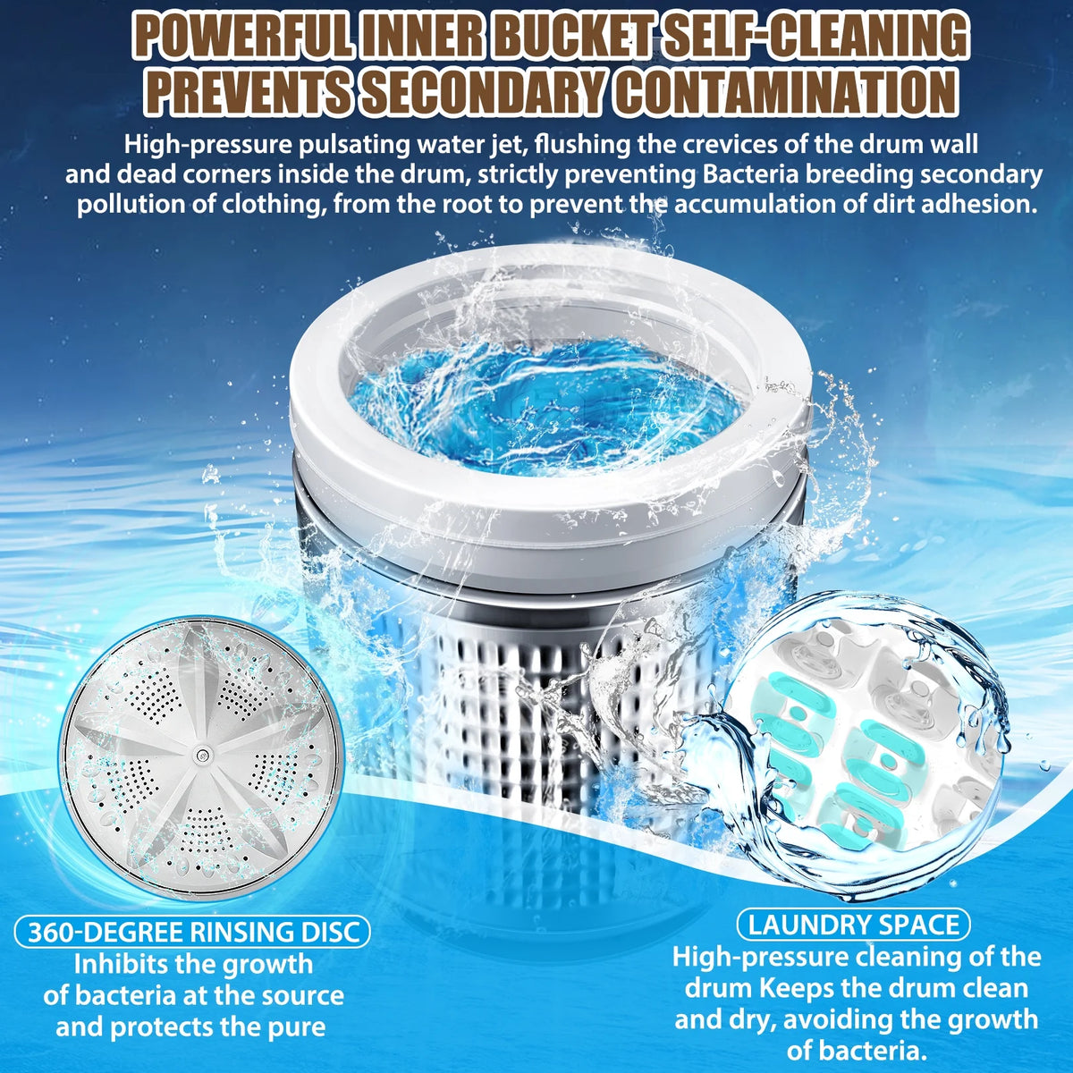 15.6lbs Fully Automatic Portable Washing Machine with LED Display O791862