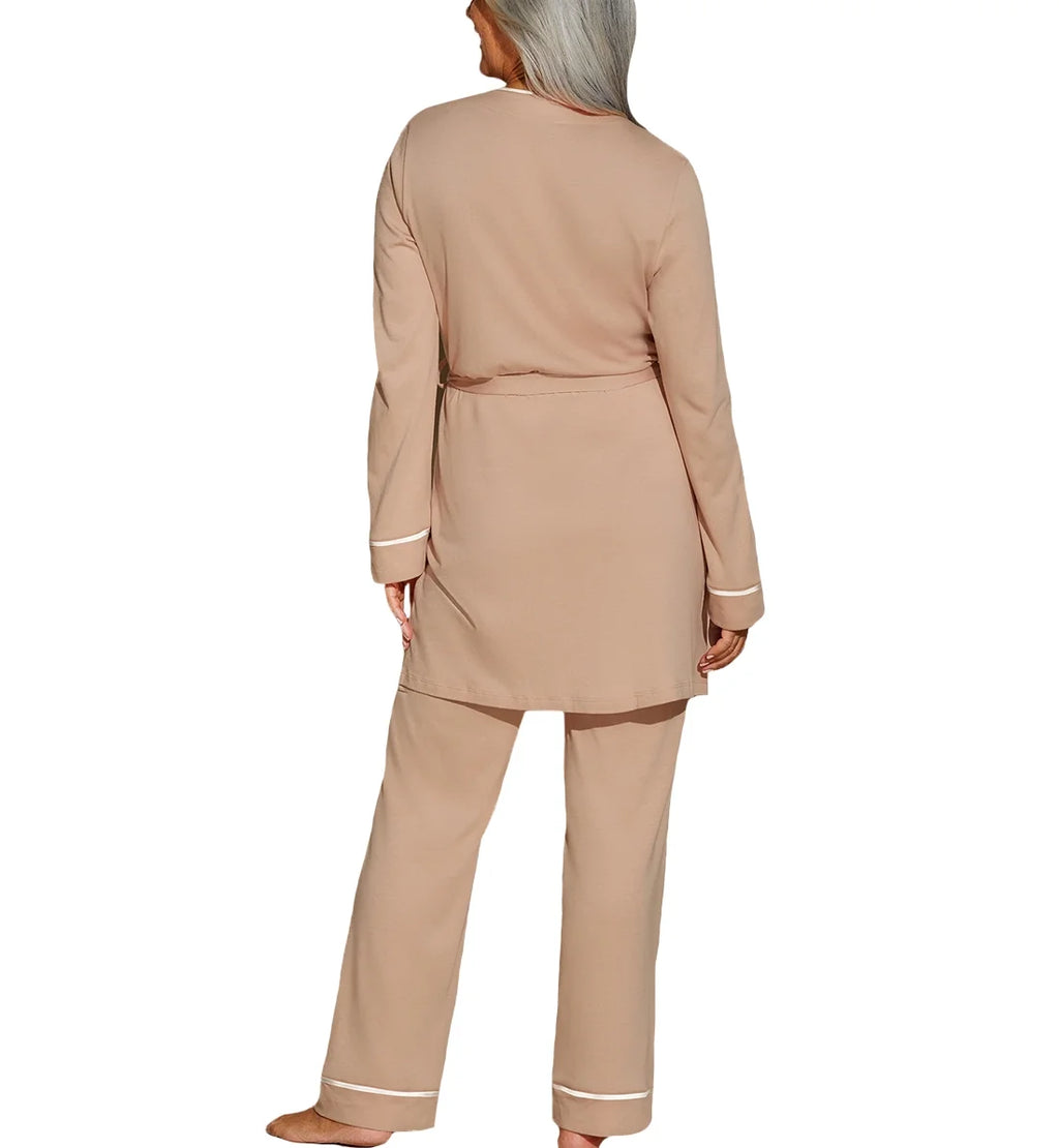 Camel/Moon Ivory 3 Piece Pima PJ Set W577975