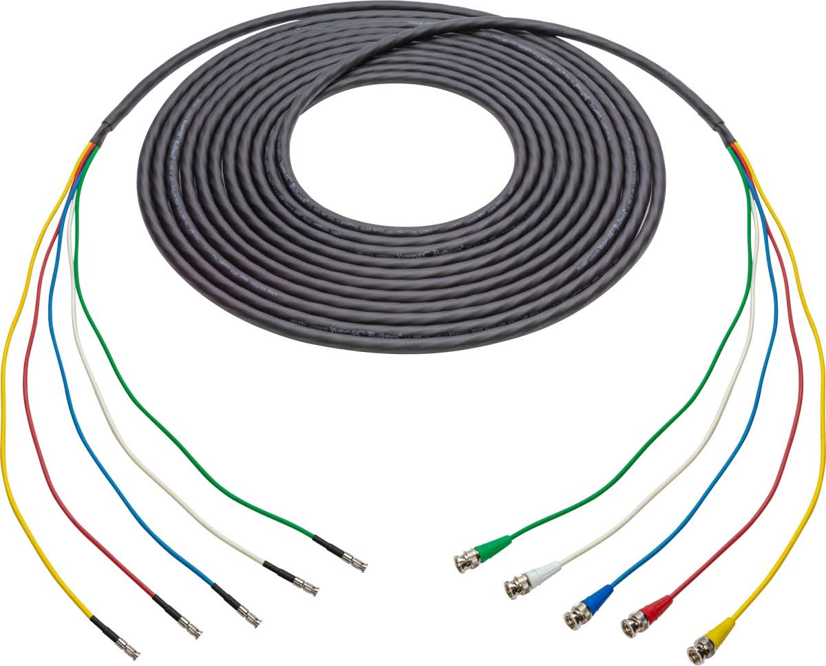 12G-SDI-4K UHD 5-Channel BNC Male to HDBNC Male Snake Cable Black 100 ft. M765