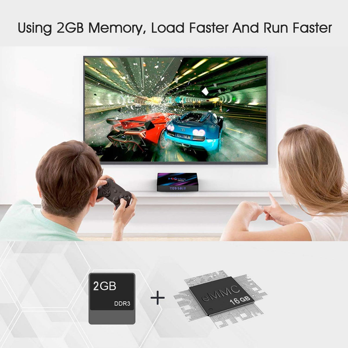 2GB RAM 16GB ROM 4K Smart TV Box Pack of 2 J874
