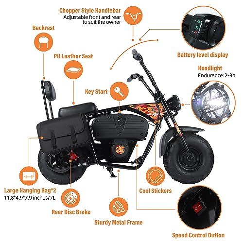 36V 1000W Electric Dirt Bike, 2-Speed Off-Road Motorcycle, Dark Red E141