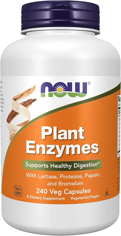 Plant Enzymes with Lactase, Protease, Papain and Bromelain, 240 Veg Capsules L5388