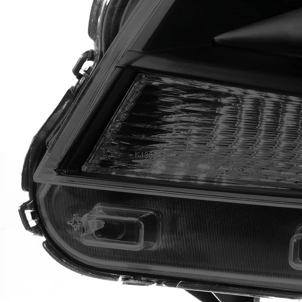 Black Smoke LED DRL Dual Square Projector Headlights Set T89020