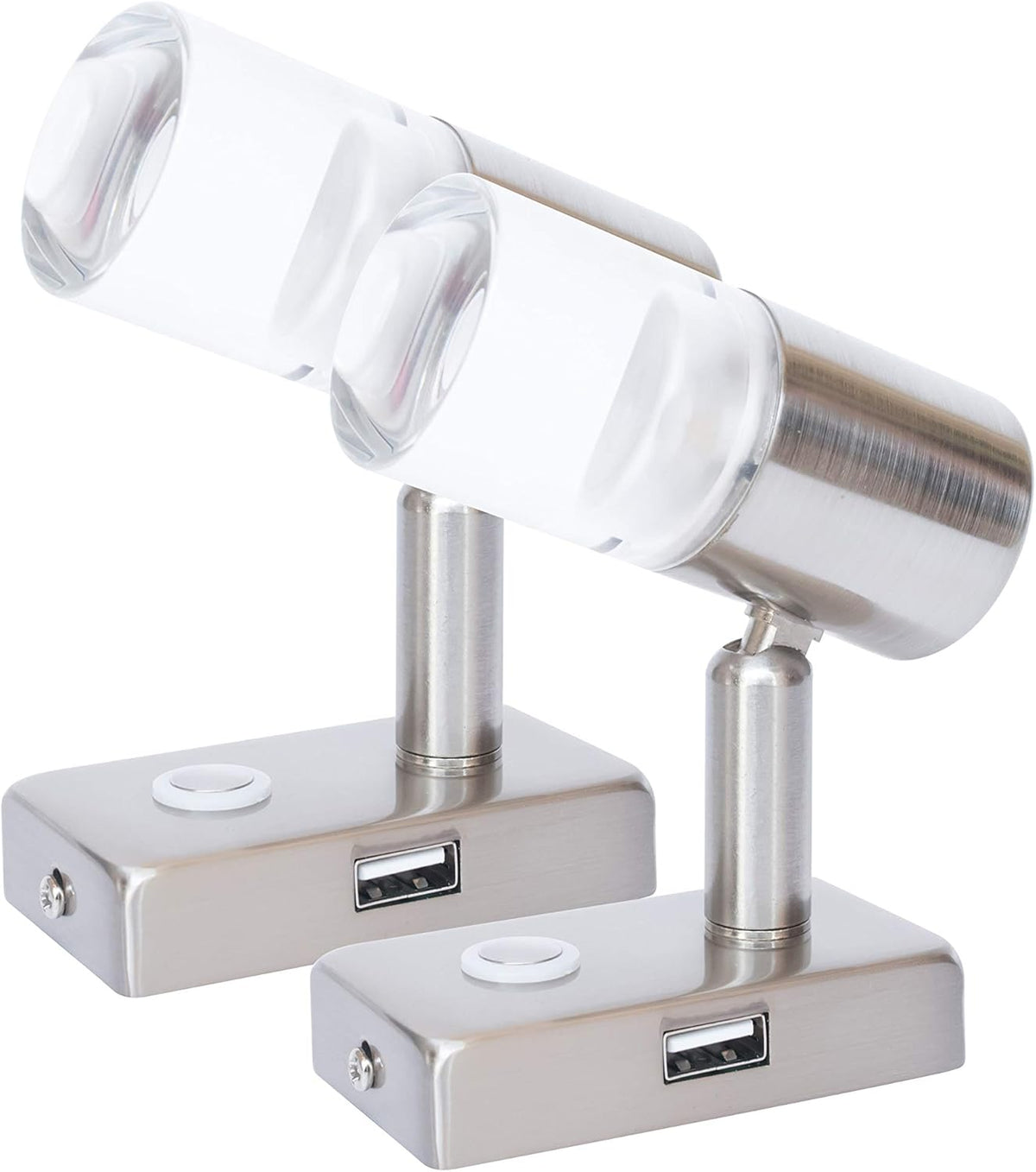 12V LED RV Interior Reading Light 3W with USB Port Dimmable Touch Switch Warm Two Pack E519