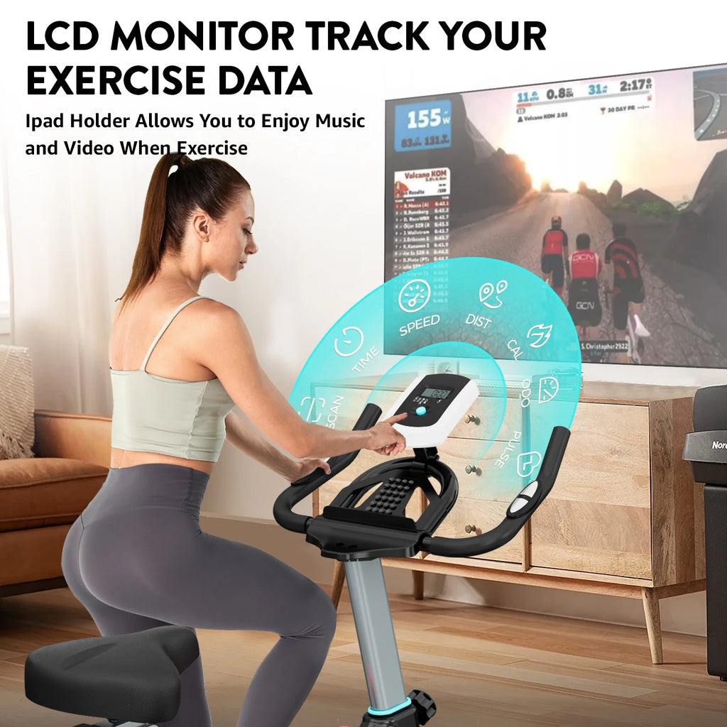 Indoor Cycling Bike Magnetic Stationary Exercise Bike 40lbs Flywheel I686607