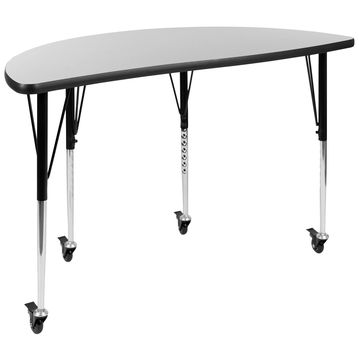 Grey Black Laminate Activity Table Set with Stack Chairs D5699