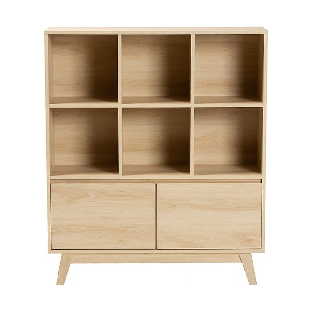 Oak Brown Finished Wood Bookshelf W3402