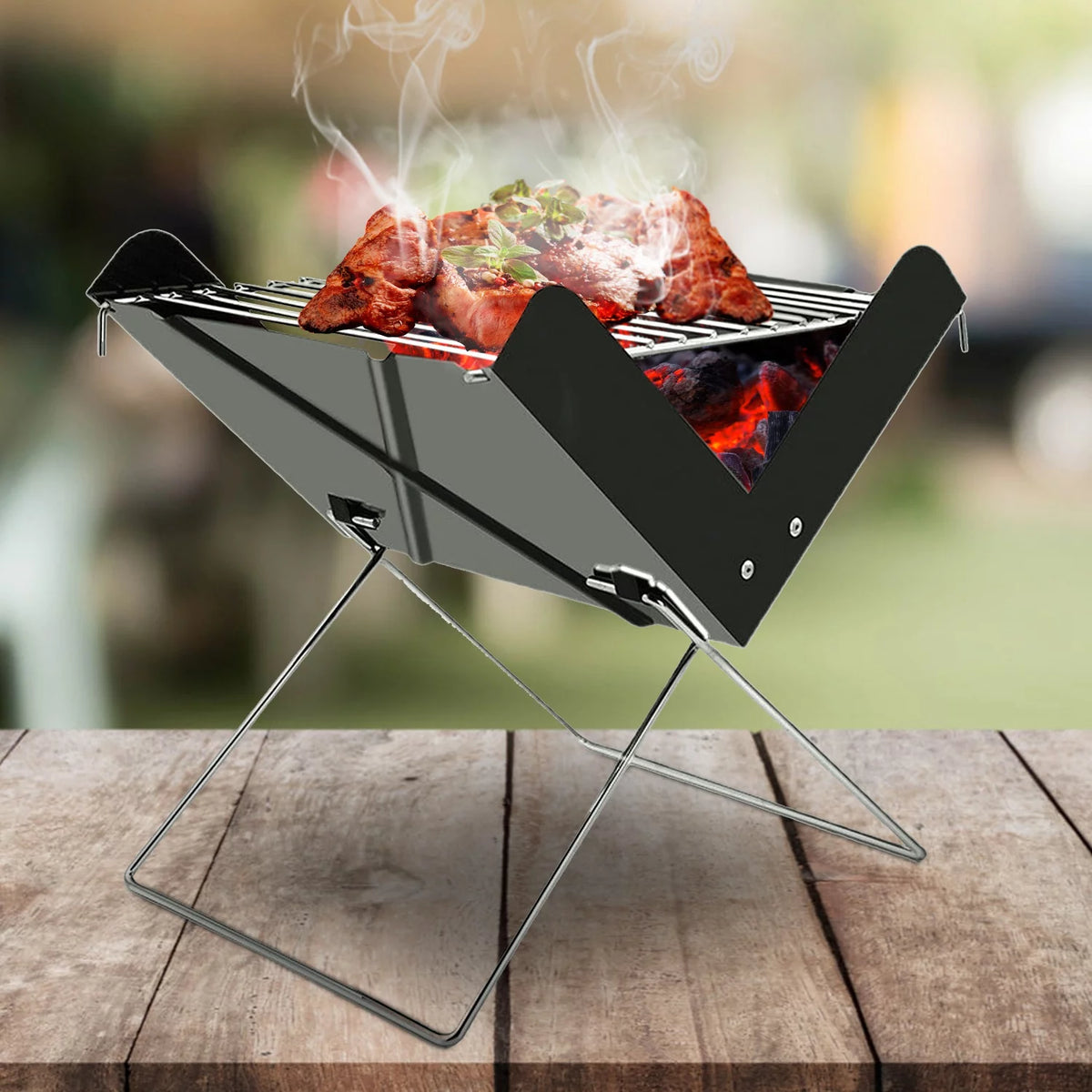 Foldable Mini Stainless Steel BBQ Grill J78068