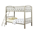 Twin over Twin Metal Bunk Bed in Gold V1873