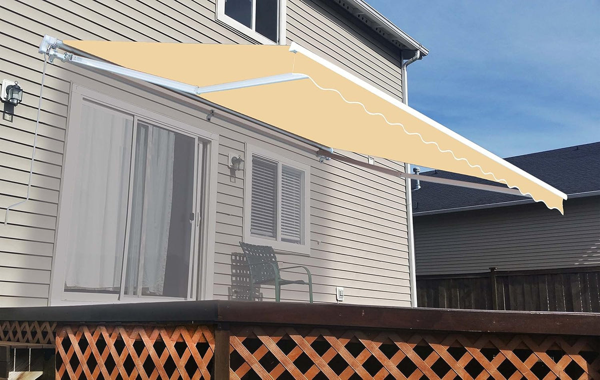 Brown 13 x 10 Feet Retractable Patio Awning I616569
