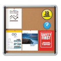 Enclosed Cork Bulletin Board with Swing Door, 30 x 27, Silver Aluminum Frame O406