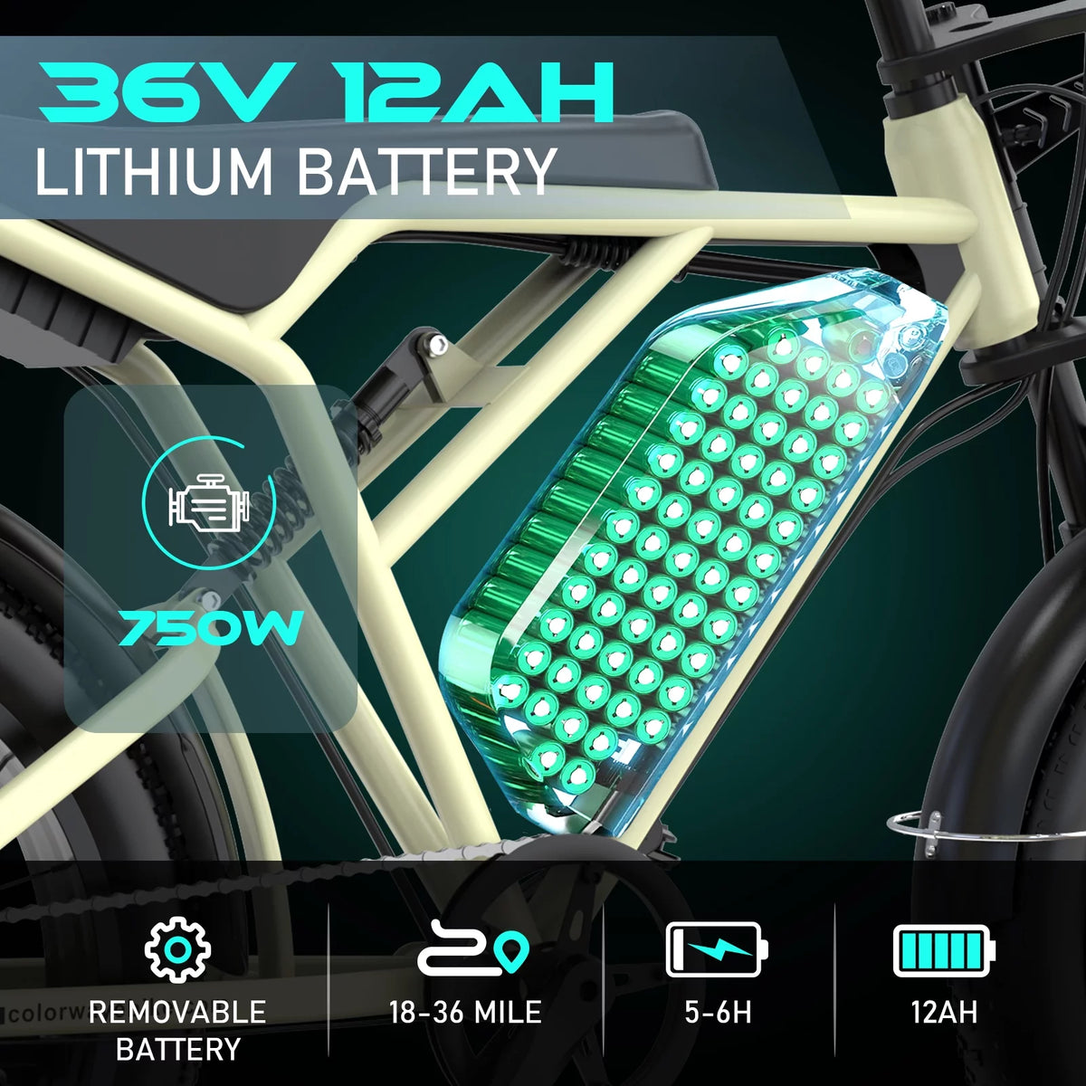 750W Electric Bike 20X4.0 Fat Tire 48V 15Ah Battery G399