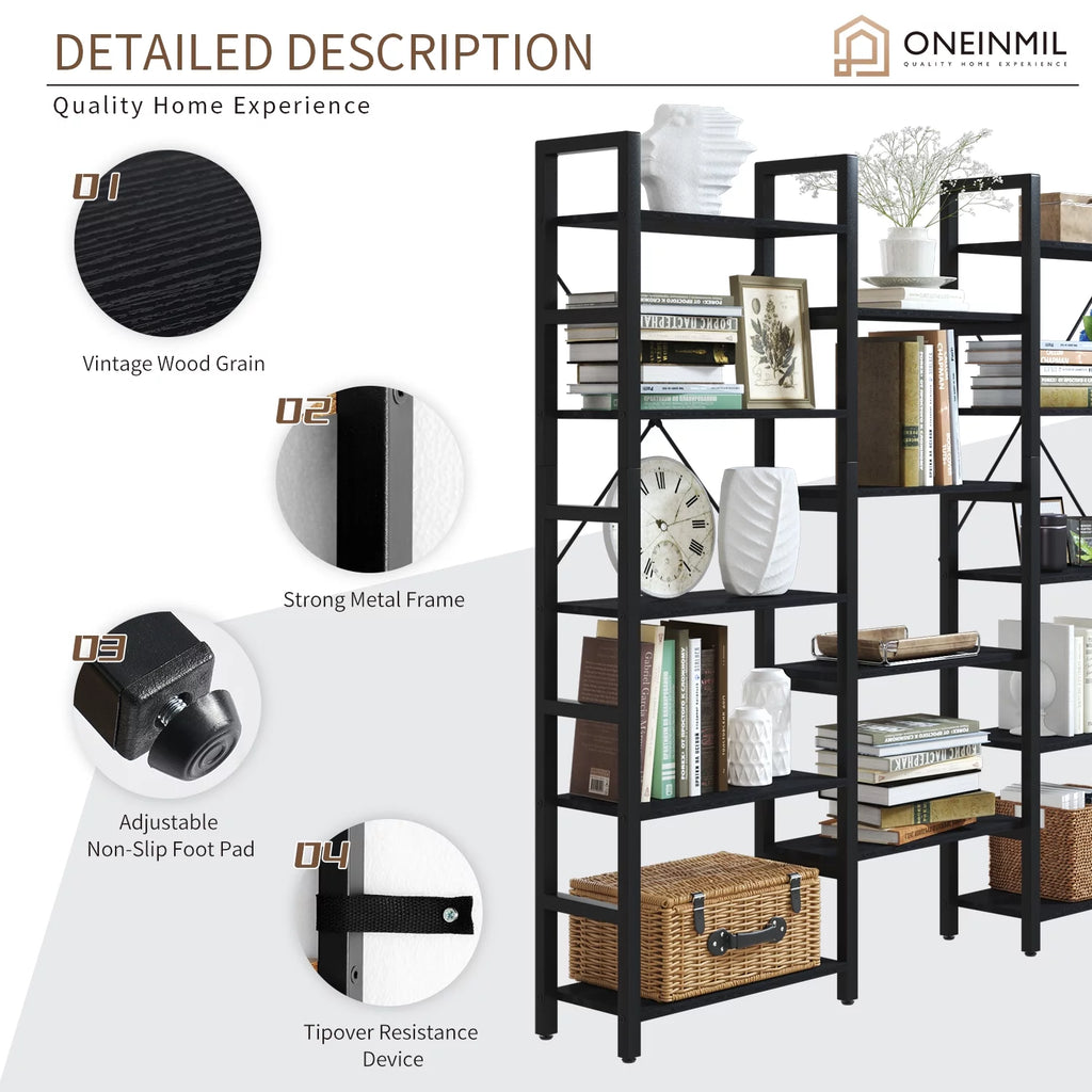 5 Tier 59" Tall Bookshelf Y366480