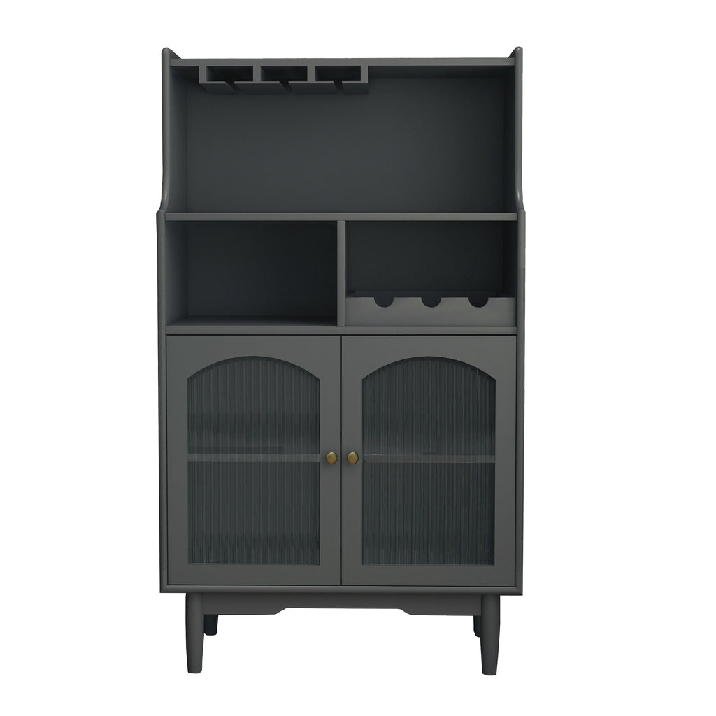 Grey Cabinet with Glass Doors K1184
