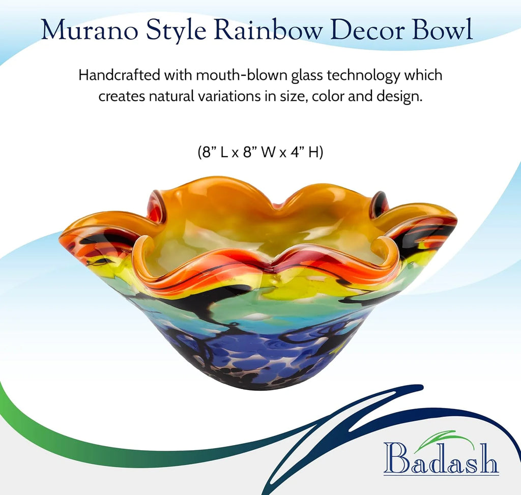 8” Mouth-Blown Art Glass Bowl F786780