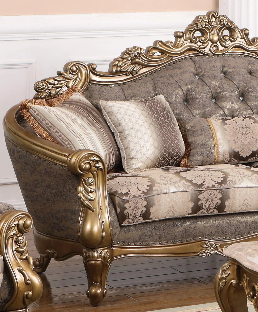 Bronze Shimmery Fabric Sofa Set 2Pcs X590
