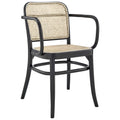 Black Natural Wood Rattan Dining Chair K62302