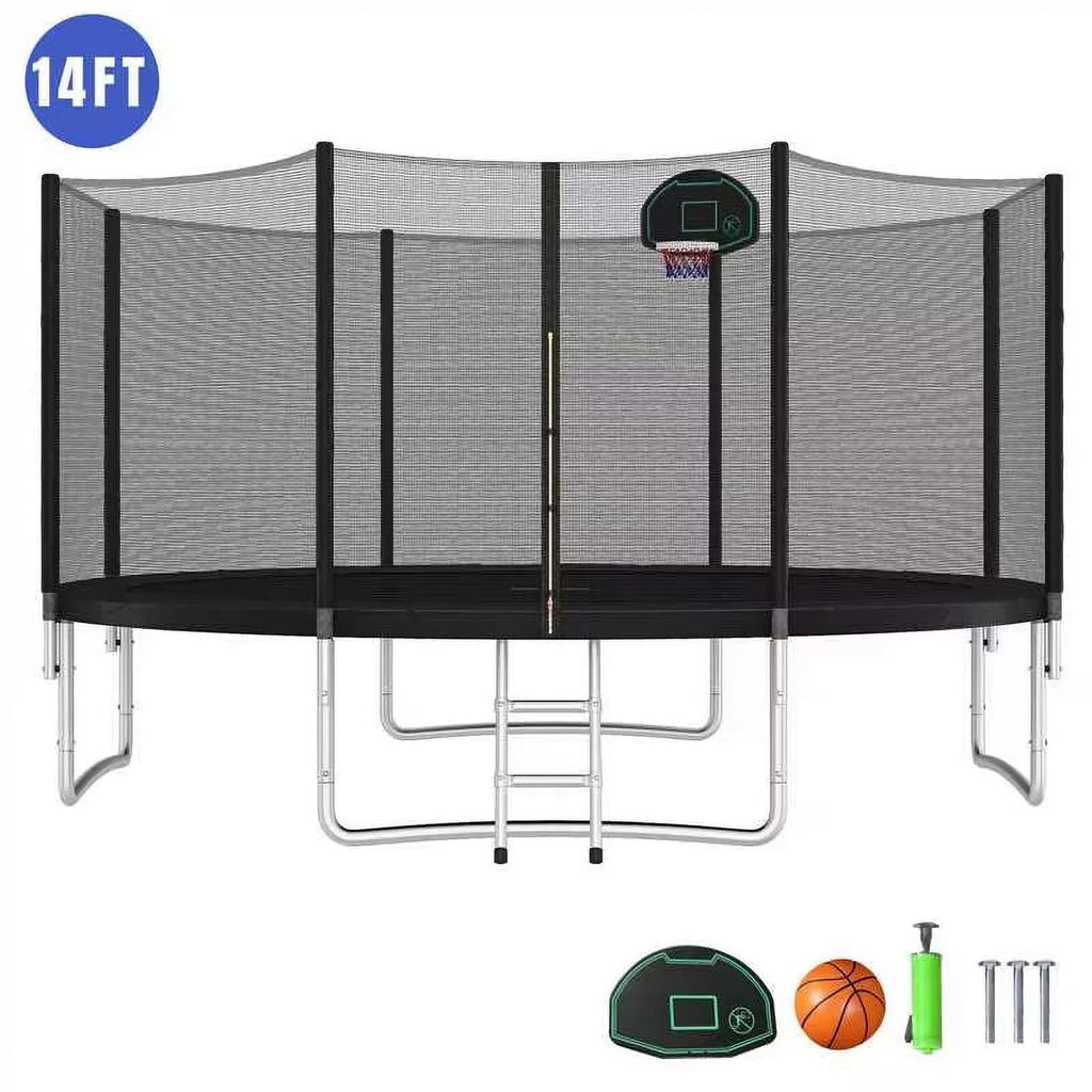 16FT Trampoline with Enclosure, Ladder, Basketball Hoop H95124