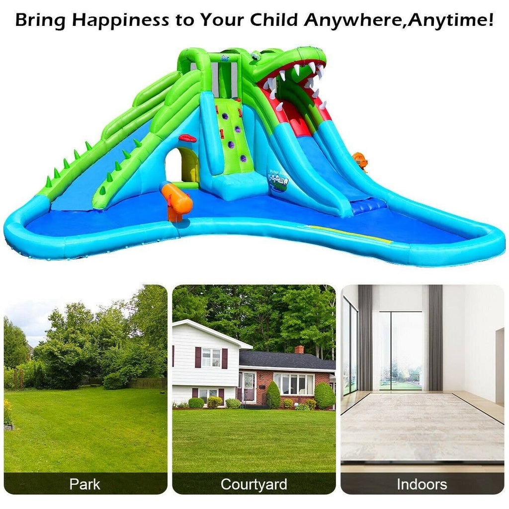 Crocodile Inflatable Water Slide Climbing Wall Bounce House L641402