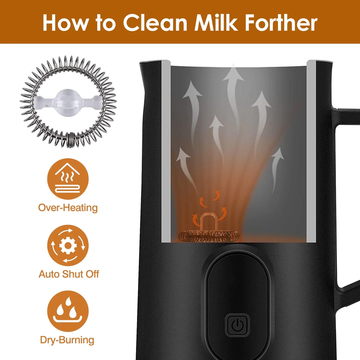 4 in1 Stainless Steel Electric Milk Frother R880839