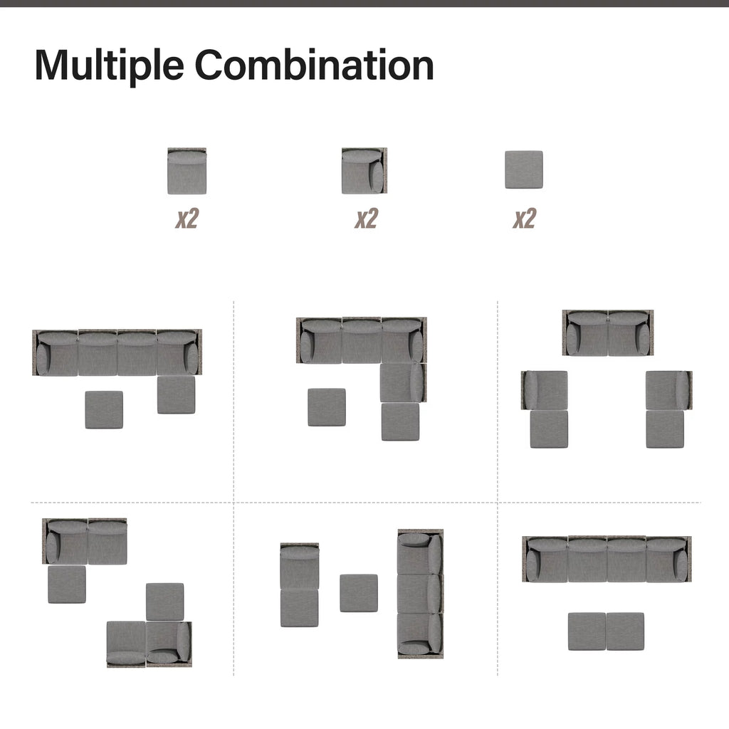 7 Pieces Patio Conversation Set with 6 Chairs and 1 Coffee Table I441439