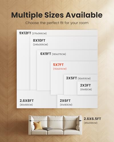 8x10 Washable Low-Profile Area Rug with Non-Slip Backing K7413