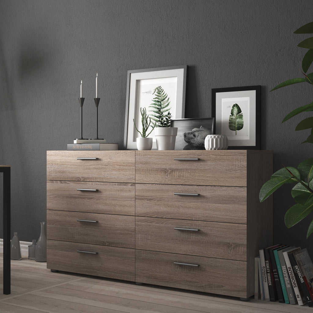 White 8 Drawer Double Dresser D119