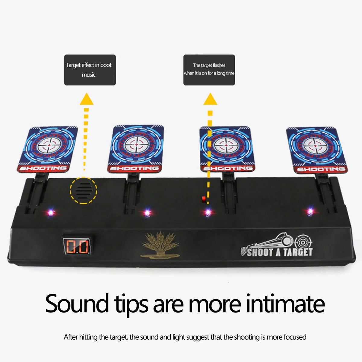 4 Targets LED Light Shooting Targets with Auto Reset H24104