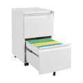 Black 2 Drawer Metal Mobile File Cabinet with Lock W179
