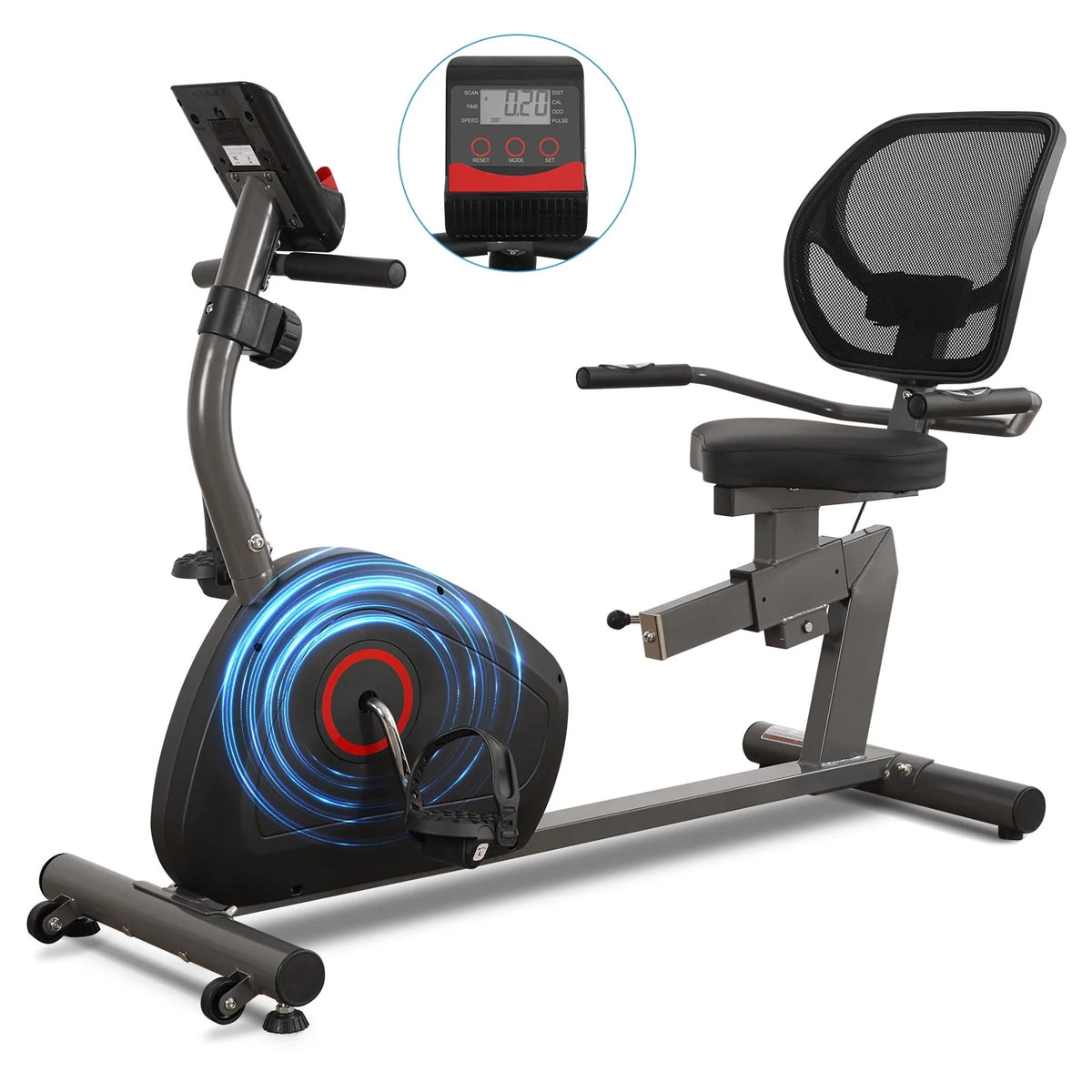 Recumbent Exercise Bike 8 Levels Quiet F4894