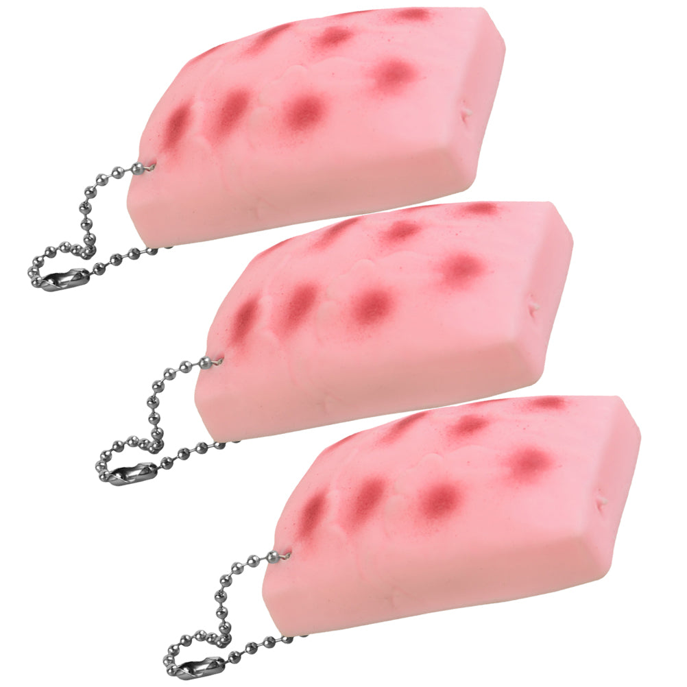 3 Pcs Squeeze Tofu Toy Cartoon Miniature Key Hanging Decor K5833