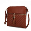 Brown Vegan Leather Medium Crossbody Handbag I96583