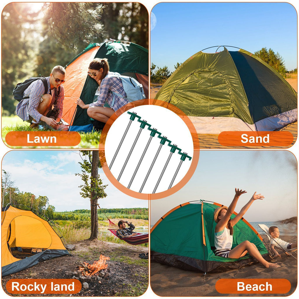 20 PCS Heavy Duty Tent Pegs and Ropes Set W1773