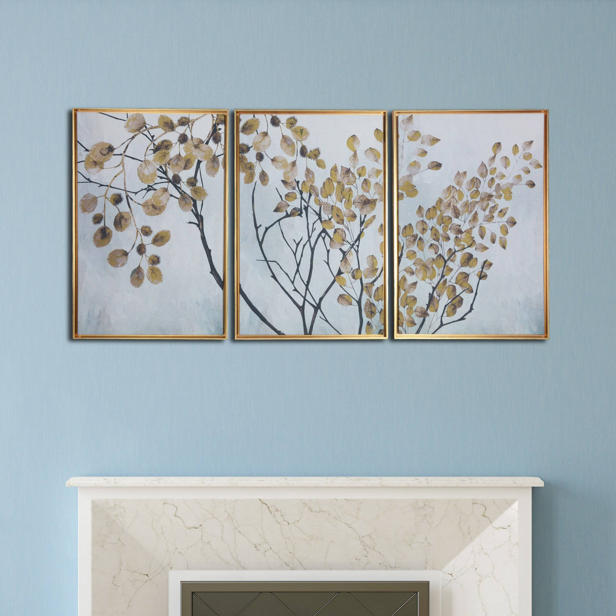Blue Floating Framed Wall Canvas Triptych R215165