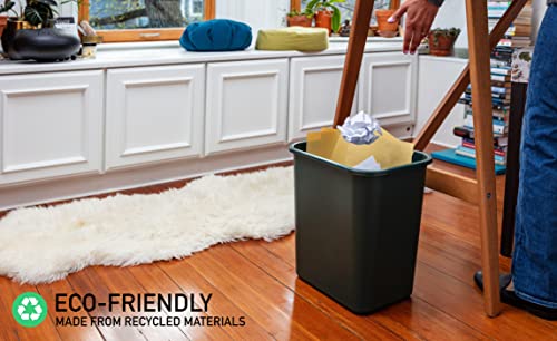 7 Gallon Space Saving Trash Wastebasket, Black (Pack of 12) L49096
