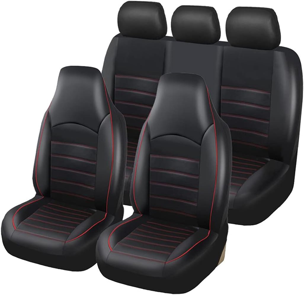 Gray PU Leather Full Set Car Seat Covers V9597