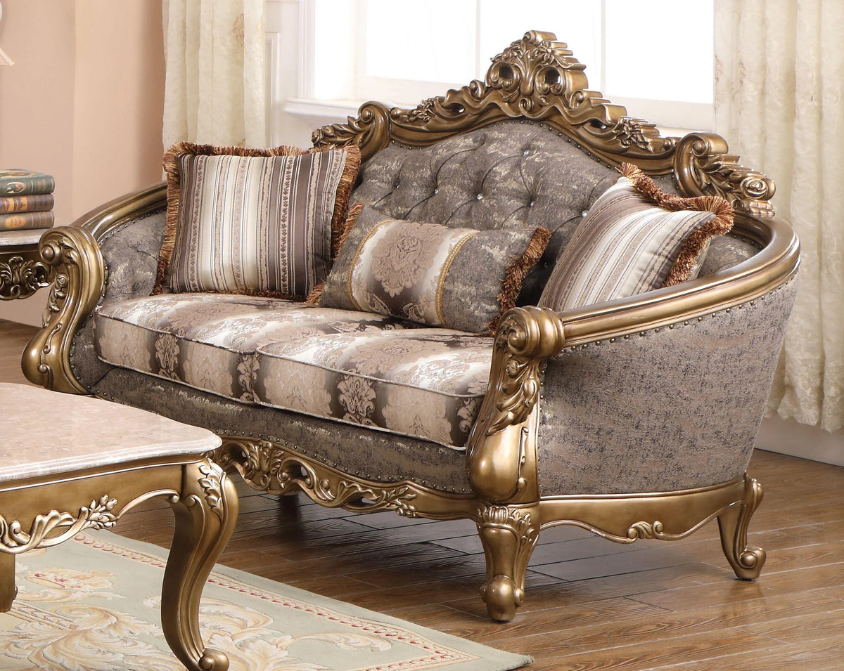 Bronze Shimmery Fabric Sofa Set 2Pcs X590