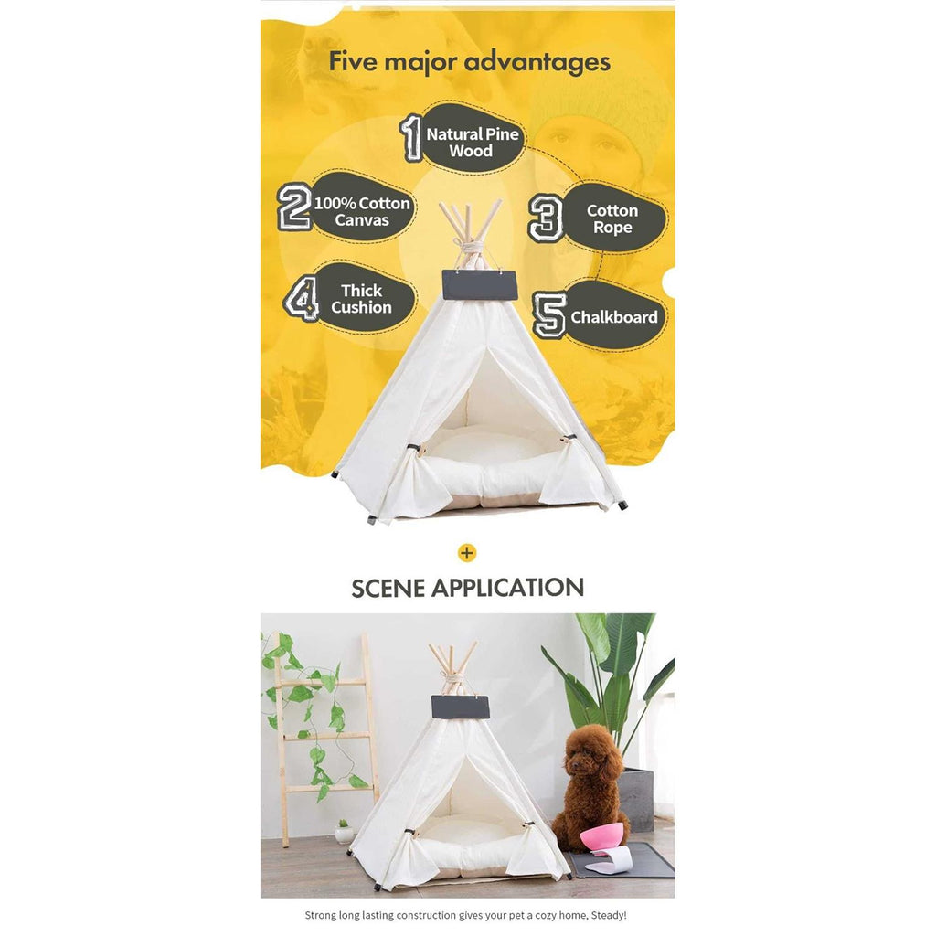 Pet Teepee Dog & Puppy Cat Bed with Thick Cushion D157058
