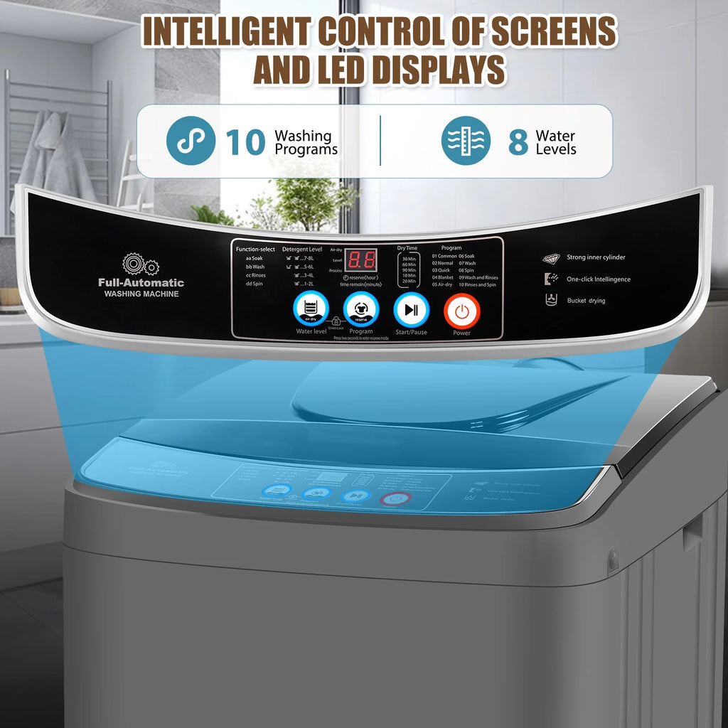 15.6lbs Fully Automatic Portable Washing Machine with LED Display O791862