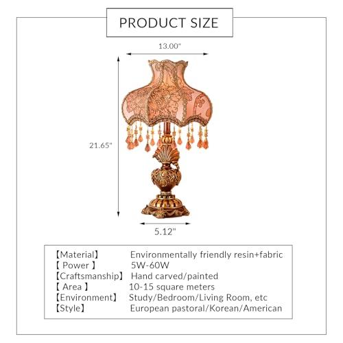 Antique Victorian Floral Table Lamp Fabric Lampshade Resin Base K126333