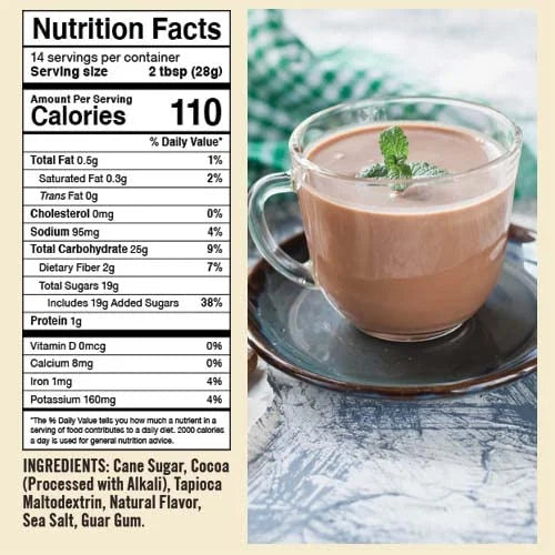 Natural Hot Chocolate Mix Variety Pack Dairy-Free Vegan Pack of 2 14 oz Each I23705