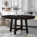 Round Extendable Wood Dining Table with 16" Leaf I828515
