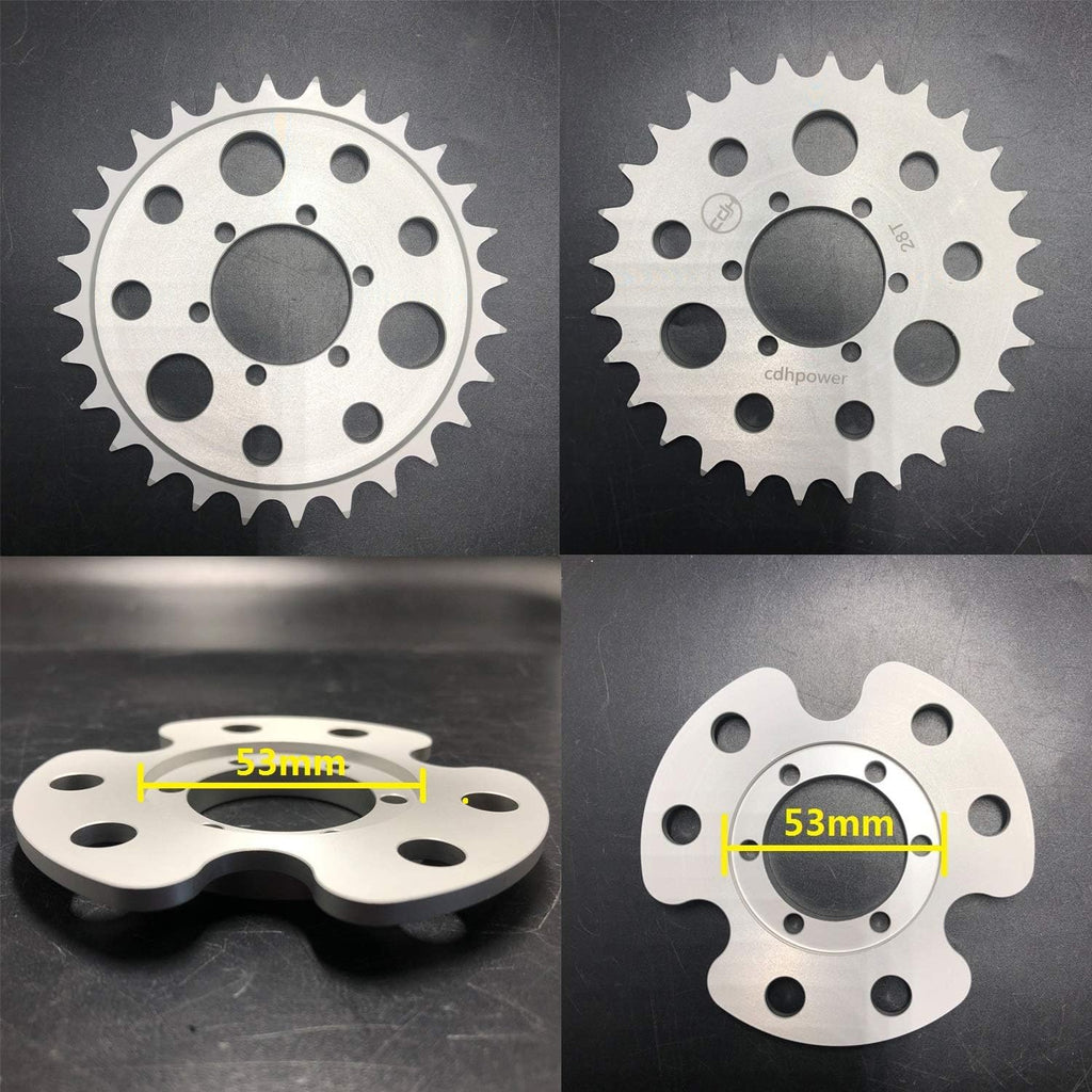Disc Brake Rotor Adapter and 28T Sprocket for Gas Motorized Bicycle Pack of 2 A30686