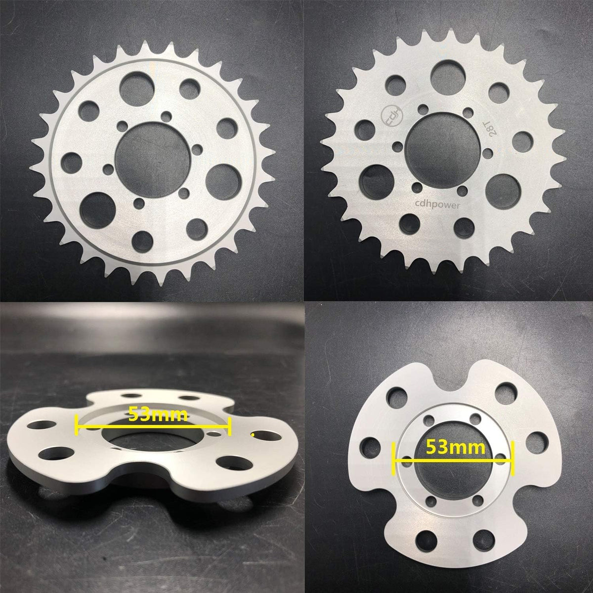 Disc Brake Rotor Adapter and 28T Sprocket for Gas Motorized Bicycle Pack of 2 A30686