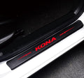 4Pcs Reflective 4D Carbon Fiber Leather Door Sill Protector Sticker W9184