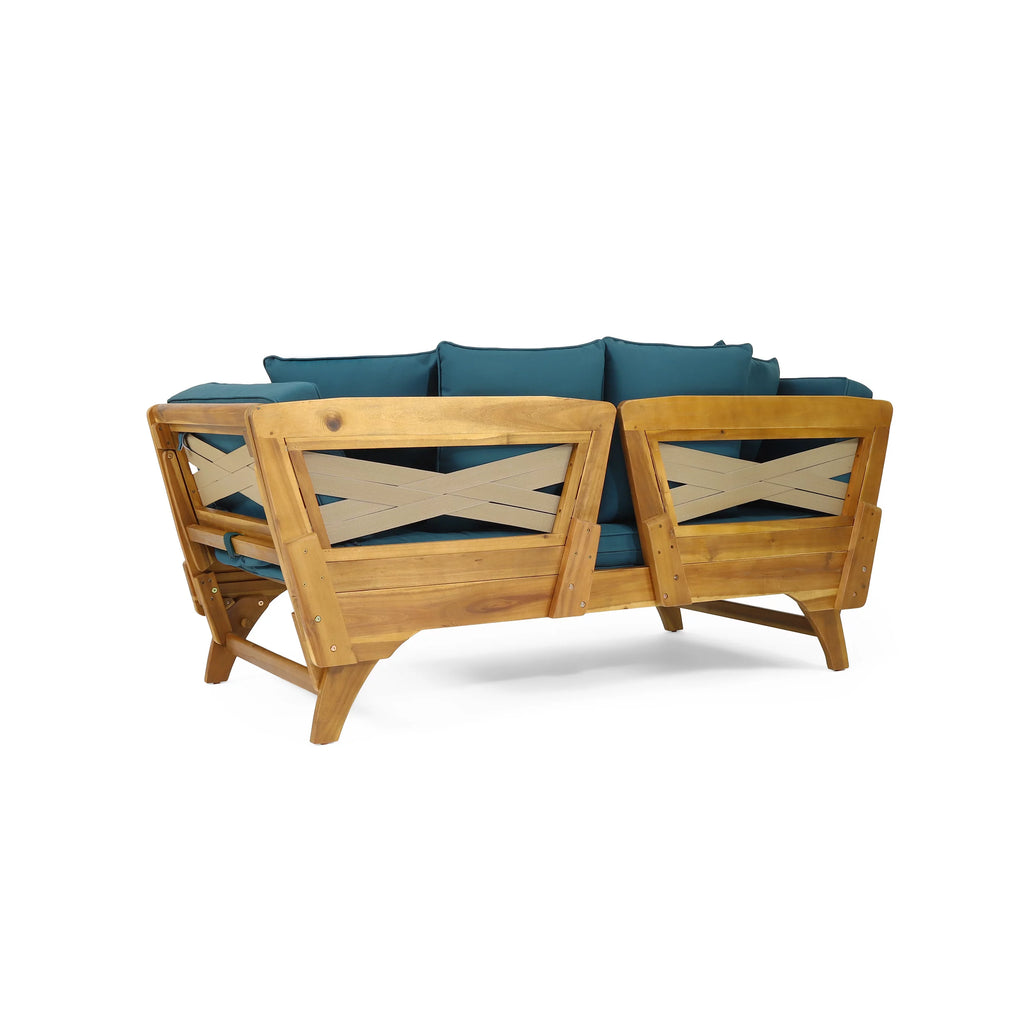 Acacia Wood Outdoor Expandable Daybed with Cushions F153058