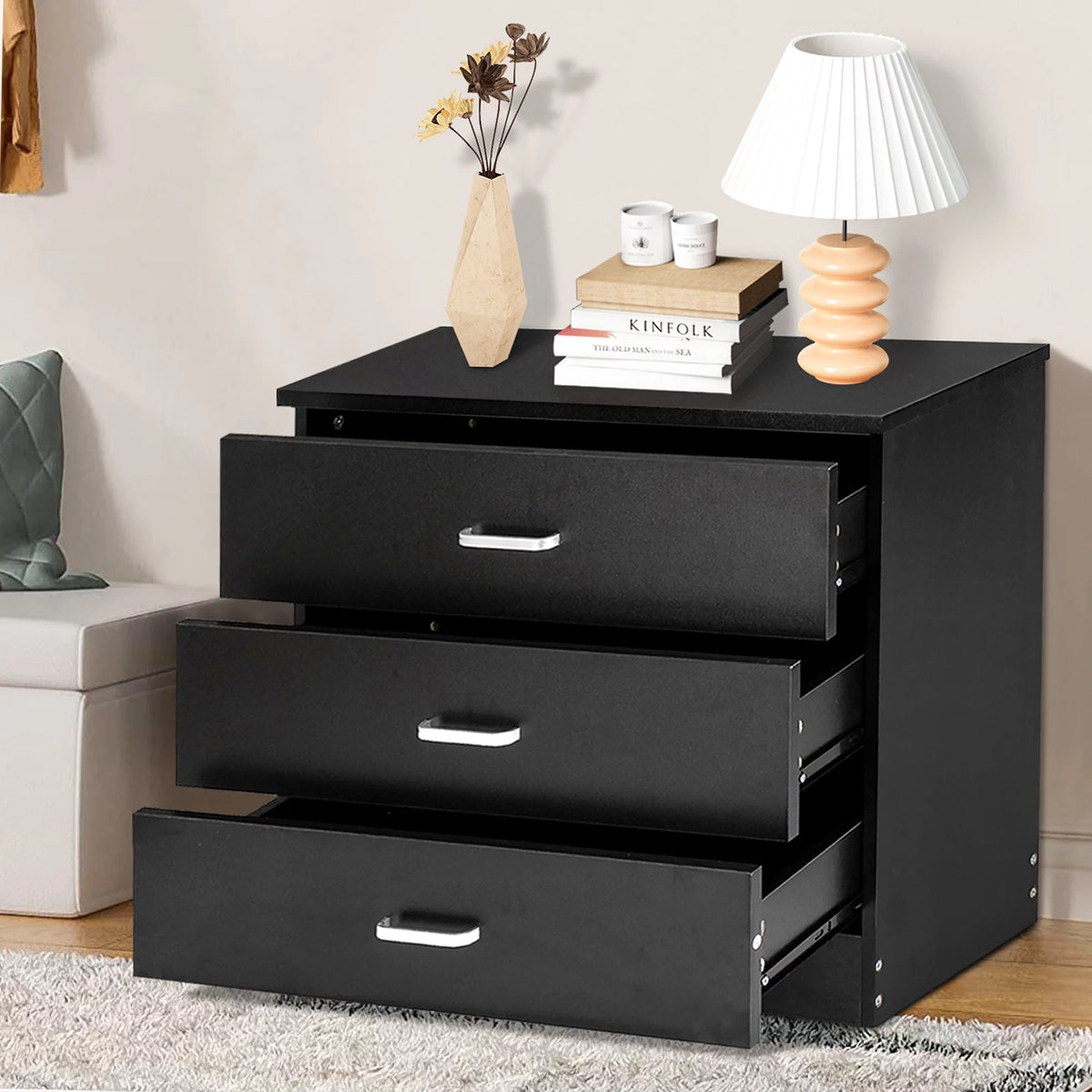 Black 4 Drawer Dresser G8134