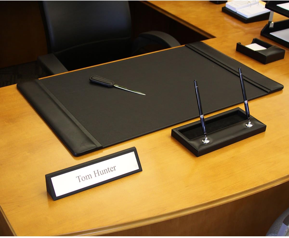 Black Leather Desk Pad Y6631