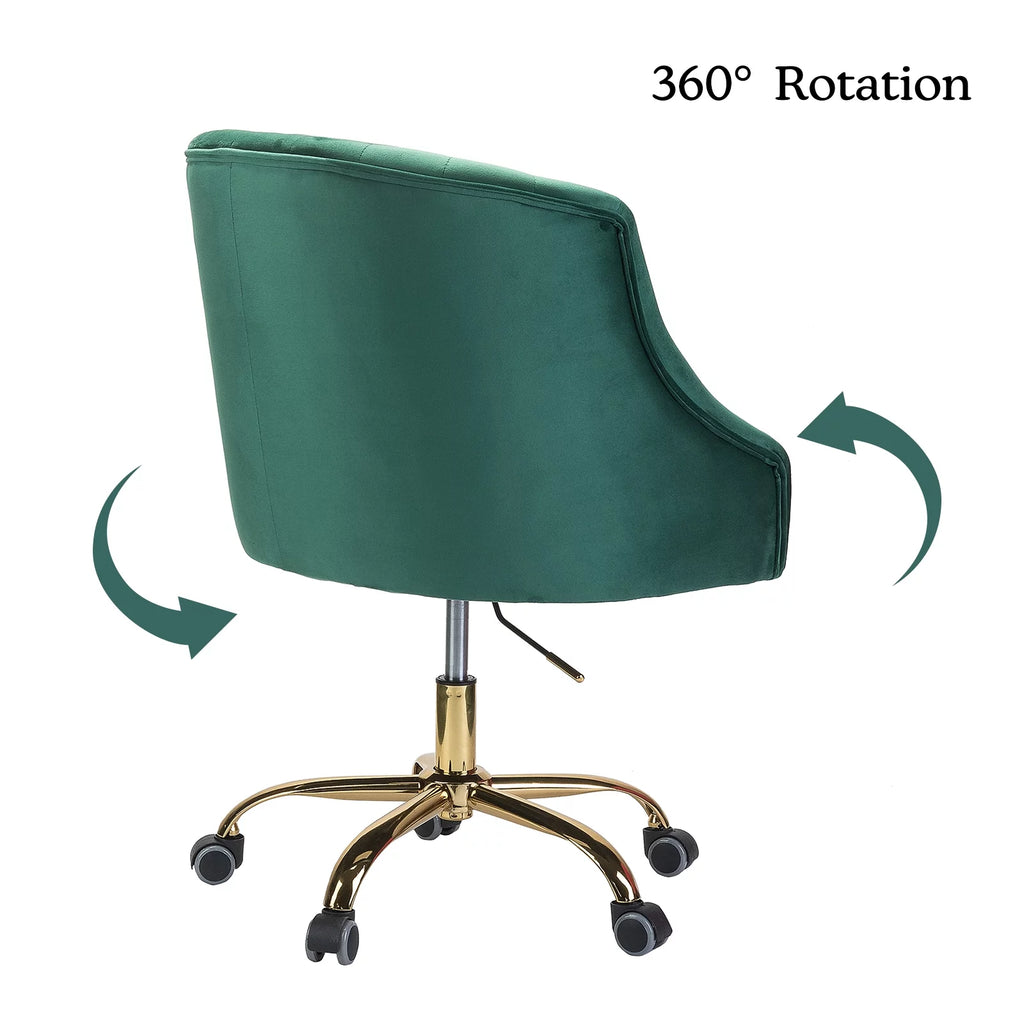 Green Velvet Swivel Office Chair Z626094